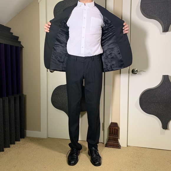 Zara Classic Black Suit 38R 31x32 - Picture 3 of 8